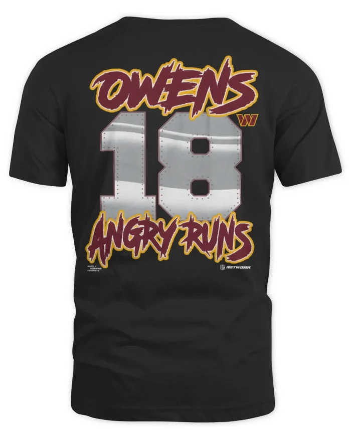 Angry Runs 2026 Commanders Tyler Owens T Shirt - Image 3